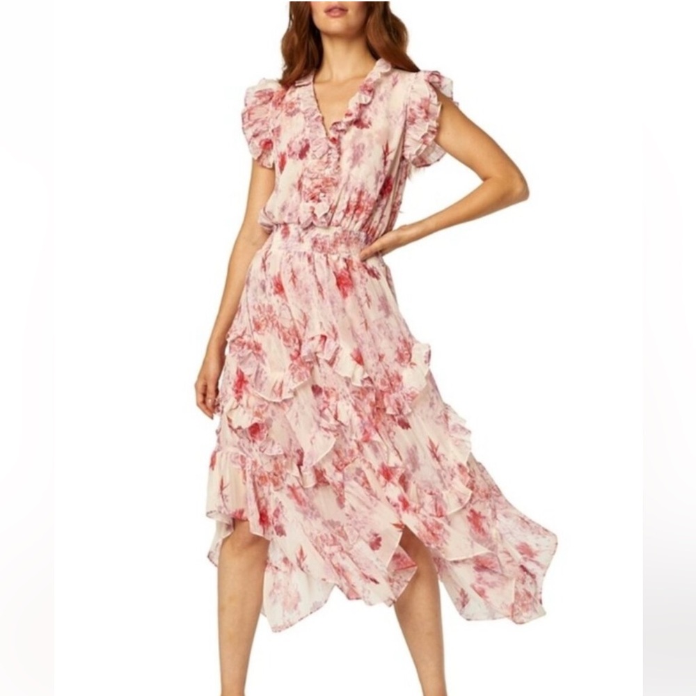 Misa Los Angeles Dakota Dress Size L Pink Floral